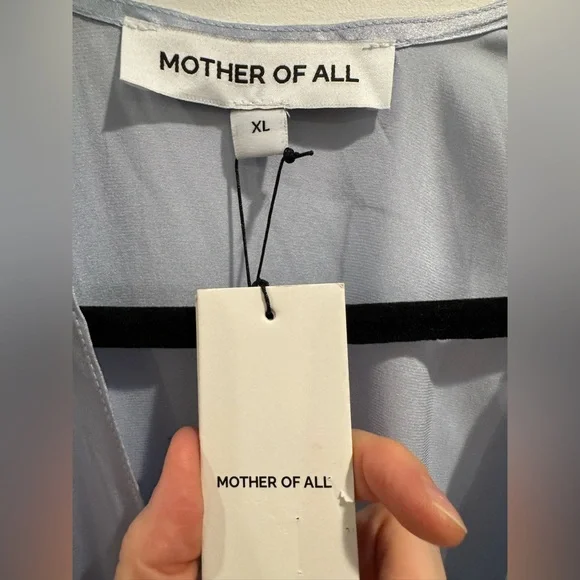 NWT Mother of All light blue Perry silk wrap dress - Picture 6 of 8